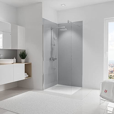 Schulte Decodesign SetEcke, Farbe Hellgrau, 210 x 90 cm, bestehend aus 2 Duschrückwänden, 2 Endprofilen und 1 Eckverbinder, EP1900911 679 im Sale